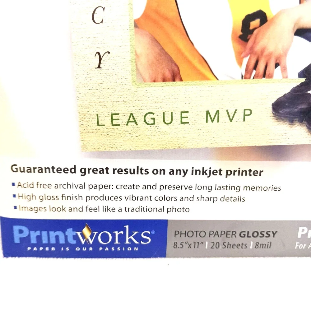 PRINT WORKS Glossy Photo Paper 8.5x11'' High‎ Quality 18 Sheets